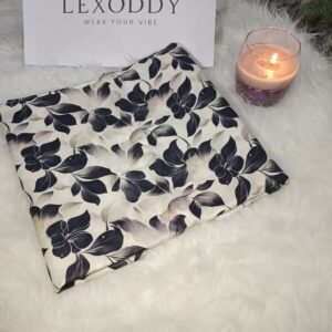 Monochrome Black and White Floral 2-Piece Unstitched Lilon Suite